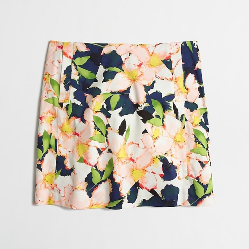 JCrew Printed Cotton Floral Sateen Mini Skirt A45